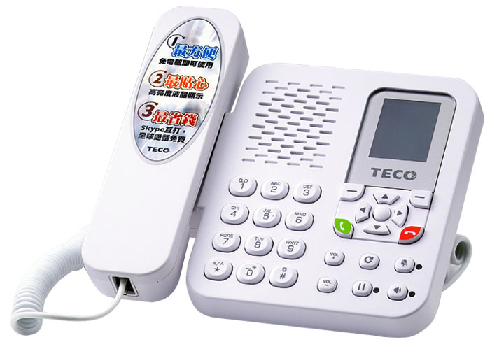 skype電話機，skype免電腦話機，臺灣TECO(xs2008ca)